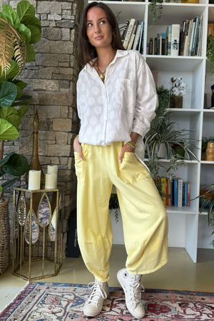 Lagen Shelby Barrel Pant Lemon